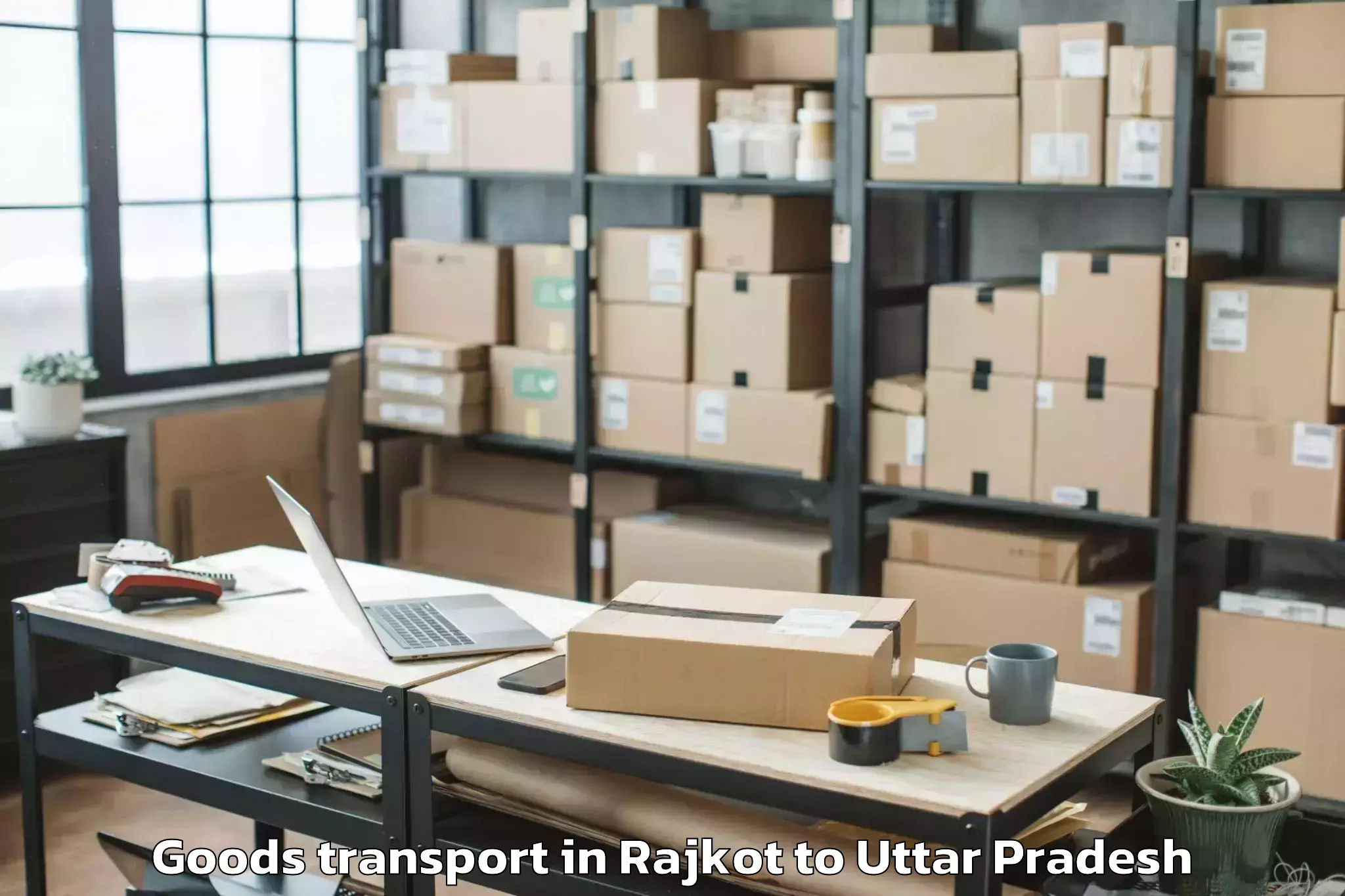 Hassle-Free Rajkot to Miranpur Katra Goods Transport